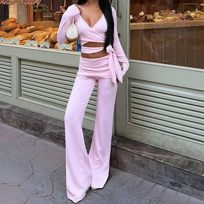 Dvodjelni set sa širokim pantalonama