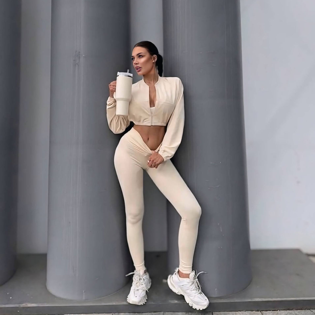 Cropped jakna & helanke set